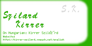 szilard kirrer business card